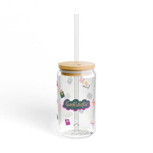 Bookaholic Glas Tumbler with Lid