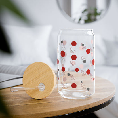 Elephant.Joy Glass Tumbler with Straw