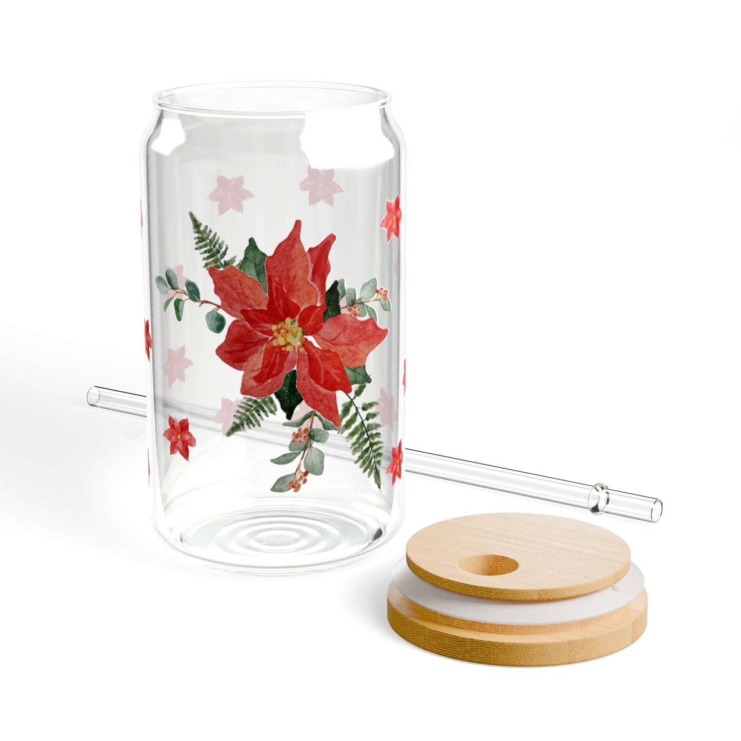 Poinsettia Glass Tumbler